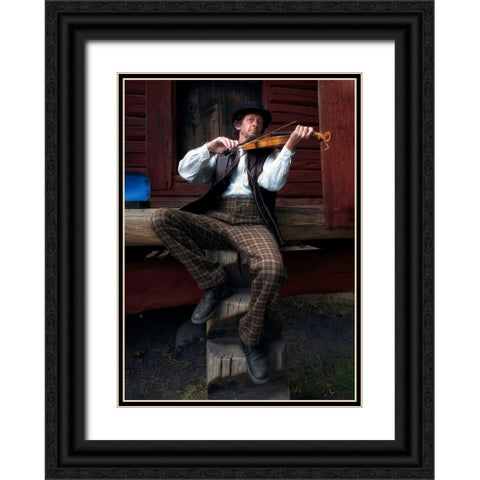 The Musician Black Ornate Wood Framed Art Print with Double Matting by Al Thahaby, Karim