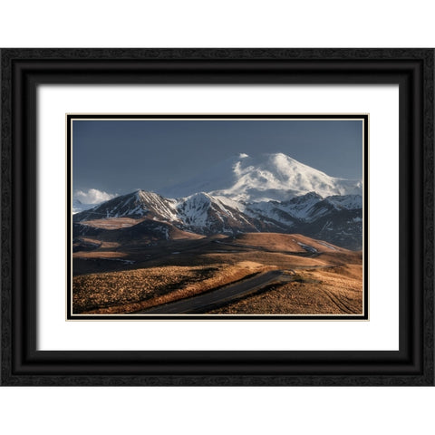 Mountain road Black Ornate Wood Framed Art Print with Double Matting by Anton, Rostovskiy