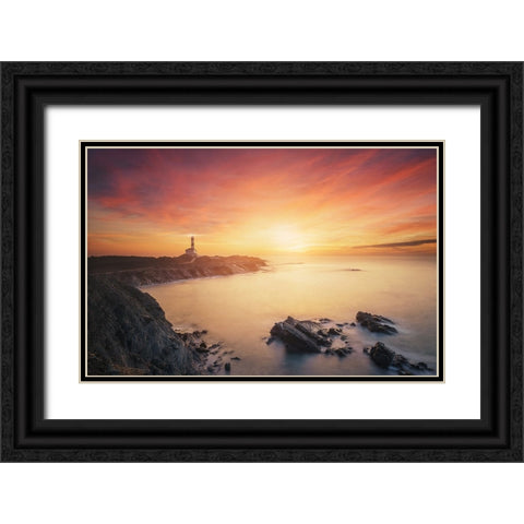 Favaritx sunrise 7R20215 Black Ornate Wood Framed Art Print with Double Matting by Joanaduenas