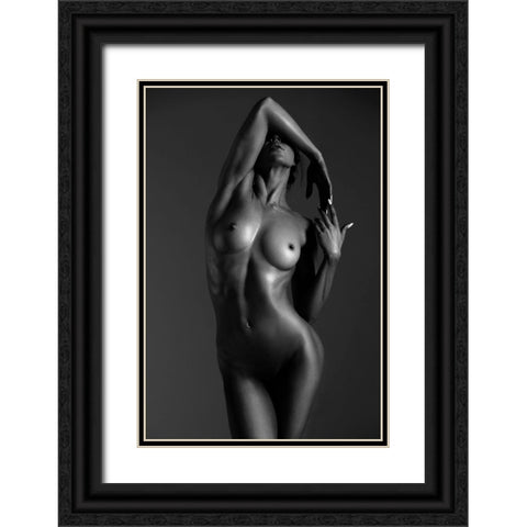 Glare Black Ornate Wood Framed Art Print with Double Matting by Markachev, Leonid