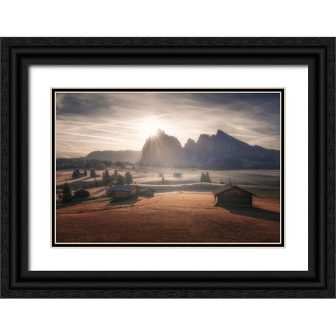 Sweet Dreams Black Ornate Wood Framed Art Print with Double Matting by De Franzoni, Thomas