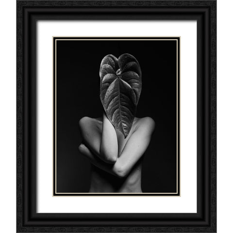 Leaf A Body Black Ornate Wood Framed Art Print with Double Matting by Shiki, Shizuo