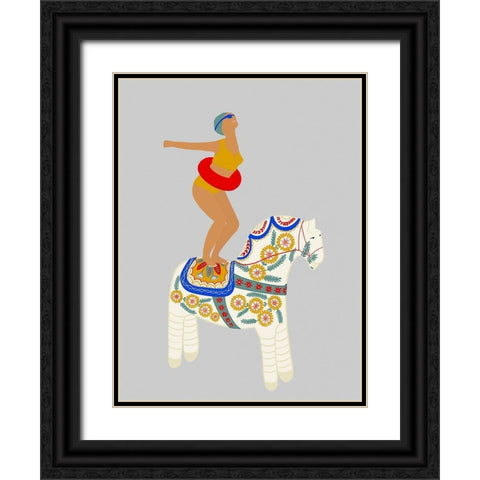 Little Pony Black Ornate Wood Framed Art Print with Double Matting by Jotadejai