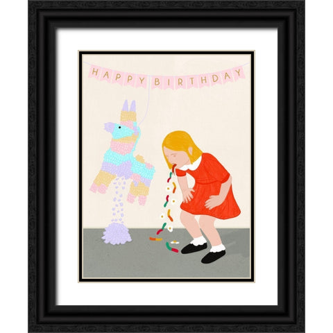 Excitement Black Ornate Wood Framed Art Print with Double Matting by Jotadejai