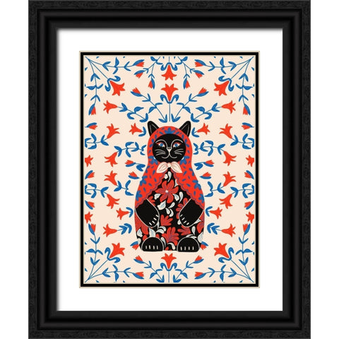 Catrioshka Black Ornate Wood Framed Art Print with Double Matting by Jotadejai