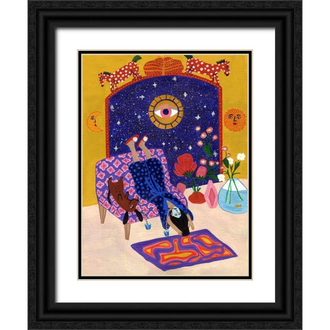 Day off from office Black Ornate Wood Framed Art Print with Double Matting by Jotadejai