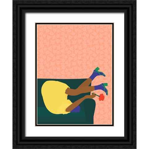 New Years Eve Black Ornate Wood Framed Art Print with Double Matting by Jotadejai