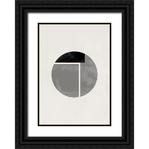 Minimalist round Black Ornate Wood Framed Art Print with Double Matting by 1x Studio II