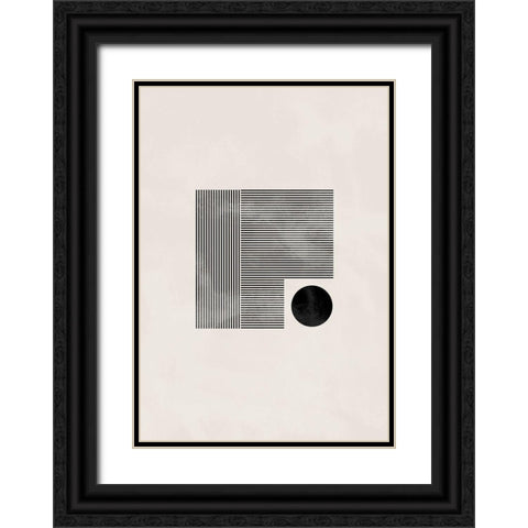 Minimalist square Black Ornate Wood Framed Art Print with Double Matting by 1x Studio II