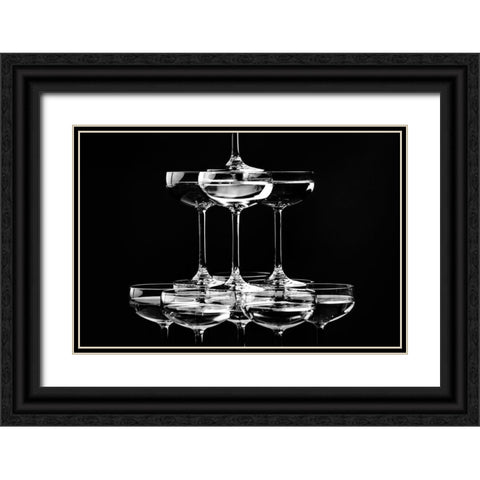 Champagne tower_10 Black Ornate Wood Framed Art Print with Double Matting by 1x Studio III