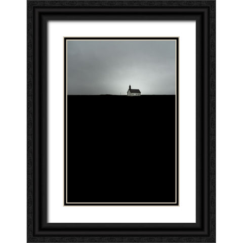 Strandarkirkja Black Ornate Wood Framed Art Print with Double Matting by Faber, Wave