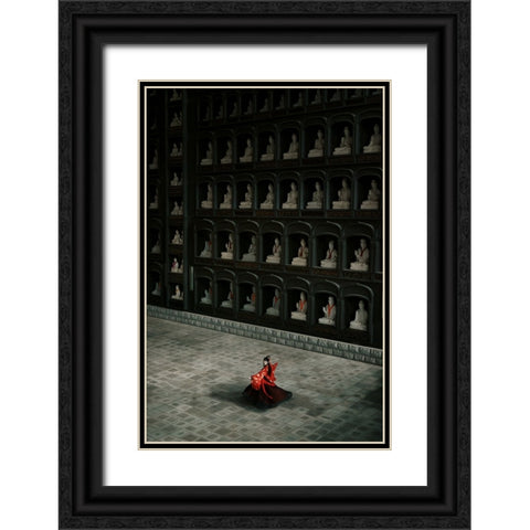Appease Black Ornate Wood Framed Art Print with Double Matting by Suemasa, Hiroaki