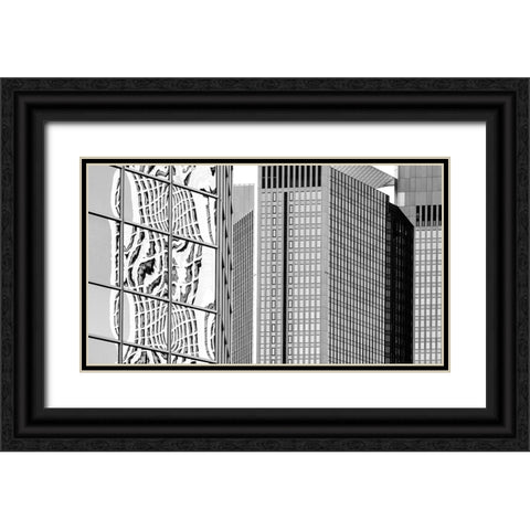In The Streets Of Frankfurt Black Ornate Wood Framed Art Print with Double Matting by Ruckert, Stephan
