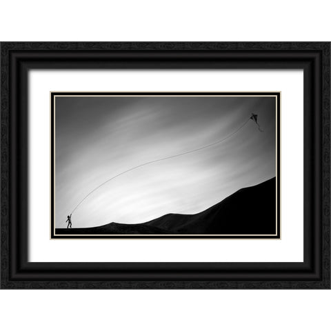 Flying enthusiasm Black Ornate Wood Framed Art Print with Double Matting by Qadermazi, Arastoo