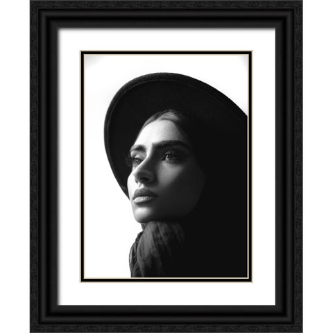 Sara Black Ornate Wood Framed Art Print with Double Matting by Ghanbari, Morteza