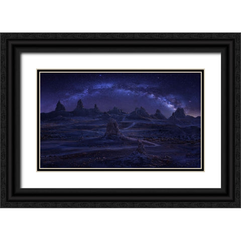 Milky Way Over The Magic Land Black Ornate Wood Framed Art Print with Double Matting by Zhang, Anna