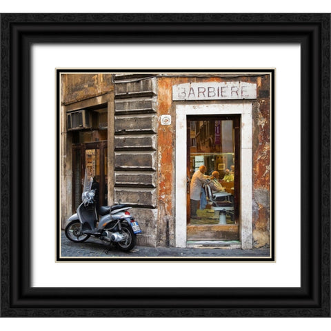 Barbiere Black Ornate Wood Framed Art Print with Double Matting by Nielsen, Stefan