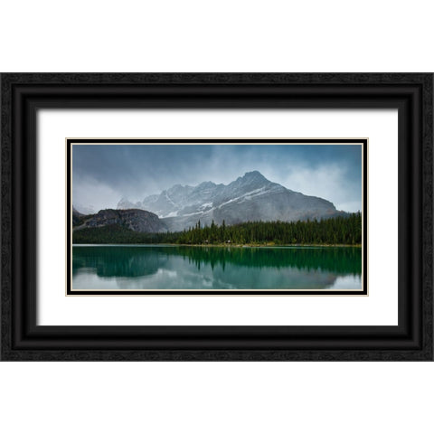 Lake O Hara Black Ornate Wood Framed Art Print with Double Matting by Lin, Ning