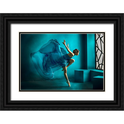 Tinkerbell Black Ornate Wood Framed Art Print with Double Matting by Muliani Hartojo, Angela
