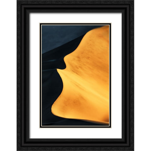 The Sand Dune under Morning Sunshine Black Ornate Wood Framed Art Print with Double Matting by Qiu, Jenny