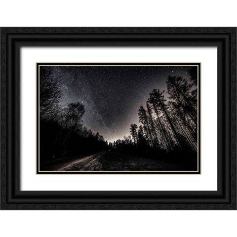 Lights of th Night Black Ornate Wood Framed Art Print with Double Matting by Winiarski, Lukasz