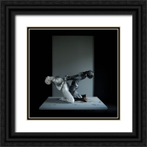 Nonverbal 5/8 Qbe Foundq Black Ornate Wood Framed Art Print with Double Matting by woodplane
