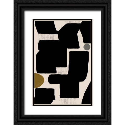 Abstract Art No1. Black Ornate Wood Framed Art Print with Double Matting by The Miuus Studio