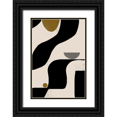 Abstract Art No2. Black Ornate Wood Framed Art Print with Double Matting by The Miuus Studio