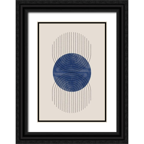 Perfect Point Blue Black Ornate Wood Framed Art Print with Double Matting by The Miuus Studio