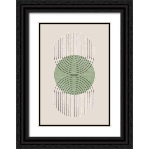 Perfect Point Green Black Ornate Wood Framed Art Print with Double Matting by The Miuus Studio