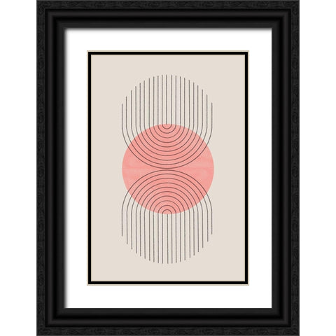 Perfect Point Peach Black Ornate Wood Framed Art Print with Double Matting by The Miuus Studio