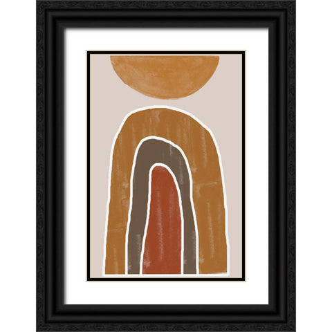 Abstract Rainbow Black Ornate Wood Framed Art Print with Double Matting by The Miuus Studio