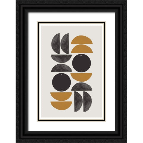 Retro Composition Black Ornate Wood Framed Art Print with Double Matting by The Miuus Studio