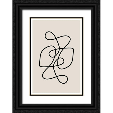 Line Art Black Ornate Wood Framed Art Print with Double Matting by The Miuus Studio