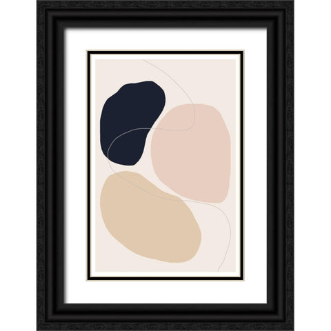 Abstract Composition Black Ornate Wood Framed Art Print with Double Matting by The Miuus Studio