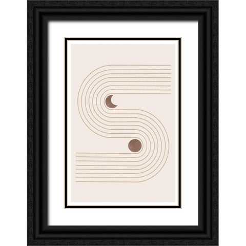 Boho Arch Black Ornate Wood Framed Art Print with Double Matting by The Miuus Studio