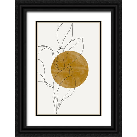 Plant and Sun Black Ornate Wood Framed Art Print with Double Matting by The Miuus Studio