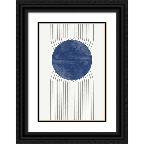Blue Moon No1. Black Ornate Wood Framed Art Print with Double Matting by The Miuus Studio