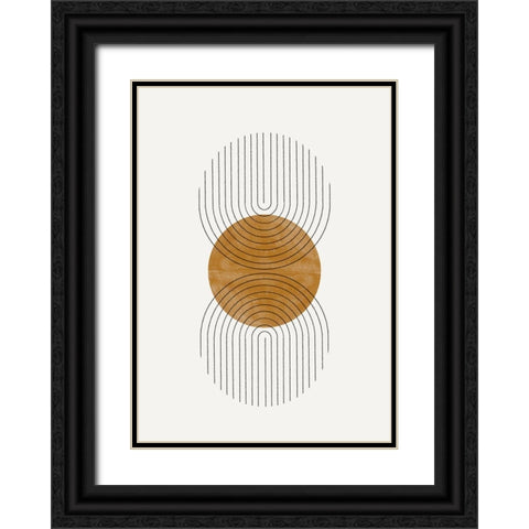 Moden Composition Black Ornate Wood Framed Art Print with Double Matting by The Miuus Studio