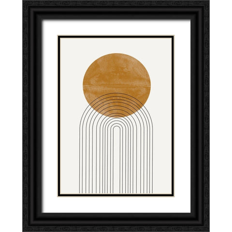 Abstract Flow No2. Black Ornate Wood Framed Art Print with Double Matting by The Miuus Studio
