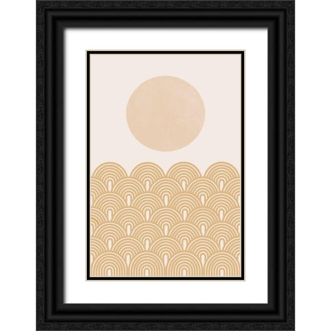 Retro Summer Black Ornate Wood Framed Art Print with Double Matting by The Miuus Studio