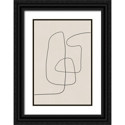 Line Art Modern Black Ornate Wood Framed Art Print with Double Matting by The Miuus Studio