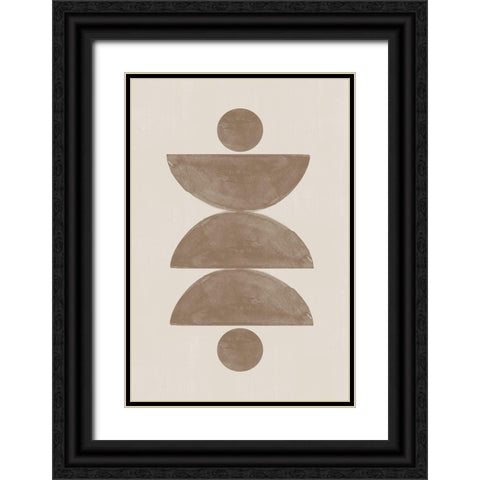 Boho Soft Black Ornate Wood Framed Art Print with Double Matting by The Miuus Studio