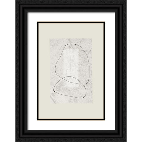 Composition IV Black Ornate Wood Framed Art Print with Double Matting by The Miuus Studio