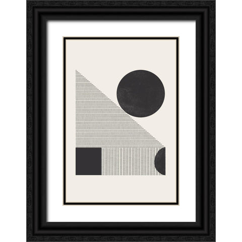 Composition IX Black Ornate Wood Framed Art Print with Double Matting by The Miuus Studio