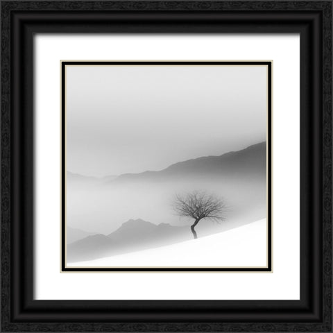 Cold Black Ornate Wood Framed Art Print with Double Matting by Nodeh, Mostafa