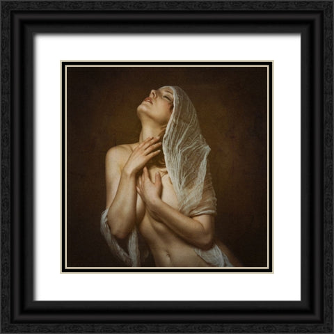 Madonna Black Ornate Wood Framed Art Print with Double Matting by Kurz, Christian
