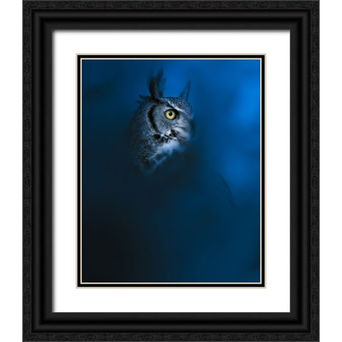 Blue Black Ornate Wood Framed Art Print with Double Matting by Sobhi, Ahmed