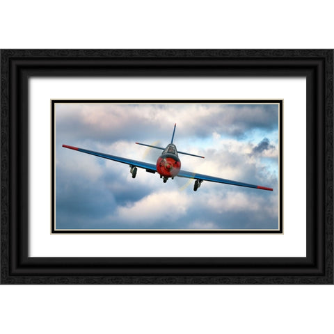 Flying in clouds Black Ornate Wood Framed Art Print with Double Matting by Wrobel, Piotr