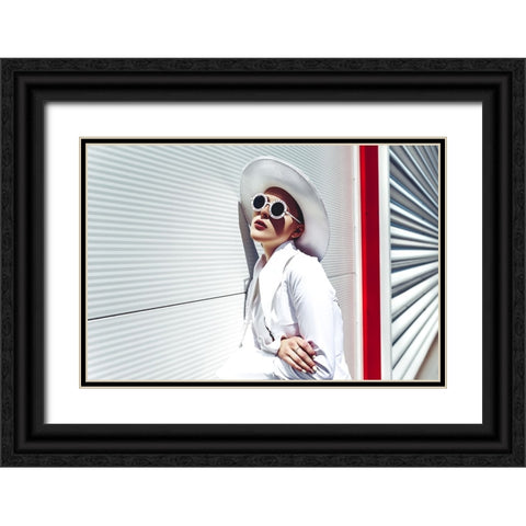 Crossing the Red Line Black Ornate Wood Framed Art Print with Double Matting by Bolgov (Axe), Ruslan